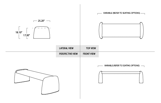 Peble bench - Metal Version