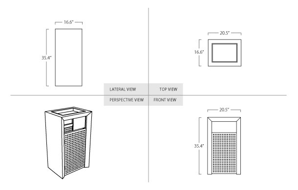 Arco receptacle - With Ashtray