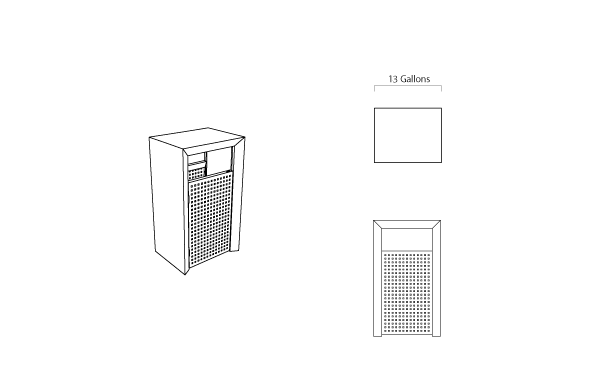 Arco receptacle - Without Ashtray