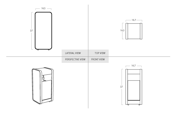 Tandeloos receptacle - Without Ashtray