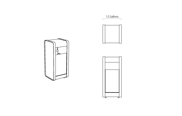 Tandeloos receptacle - Without Ashtray